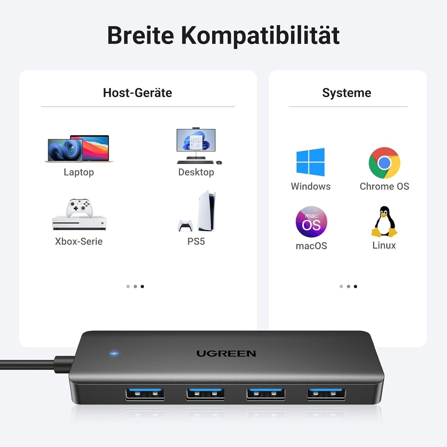 4-Port USB 3.0 Hub USB Verteiler 5Gbps USB Mehrfachstecke