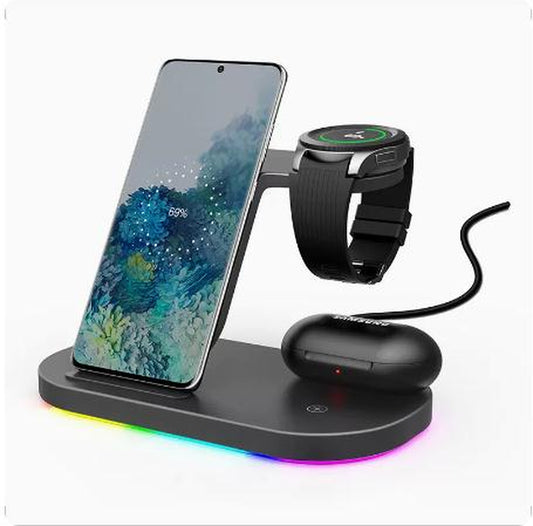Vertical Wireless Charger Wireless Dock 3In1 Mobile Phone Headphone Charging Stand