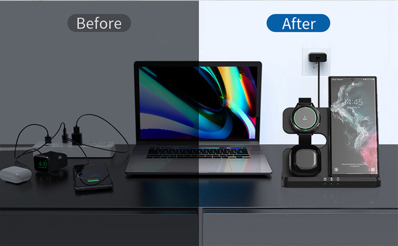 Vertical Wireless Charger Wireless Dock 3In1 Mobile Phone Headphone Charging Stand