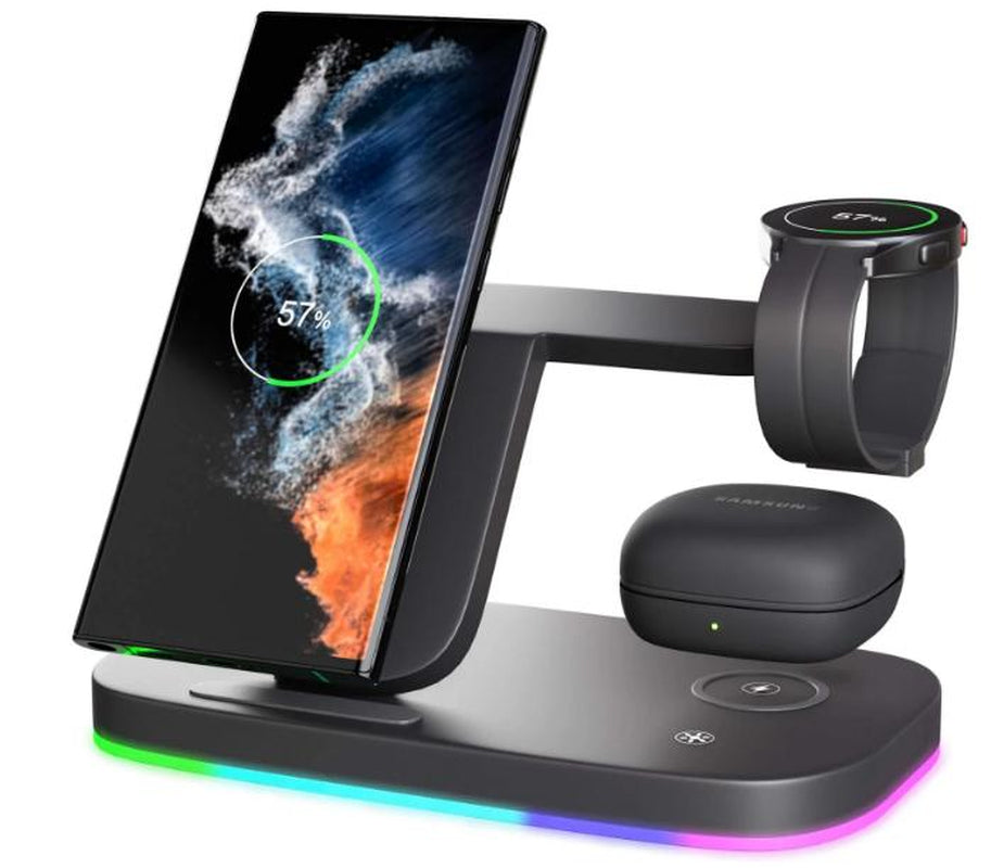 Vertical Wireless Charger Wireless Dock 3In1 Mobile Phone Headphone Charging Stand