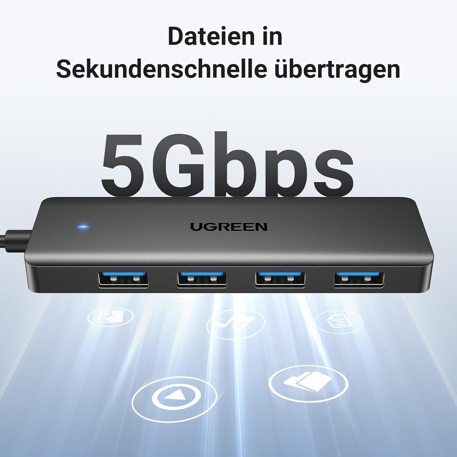 4-Port USB 3.0 Hub USB Verteiler 5Gbps USB Mehrfachstecke