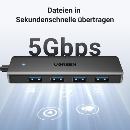 4-Port USB 3.0 Hub USB Verteiler 5Gbps USB Mehrfachstecke